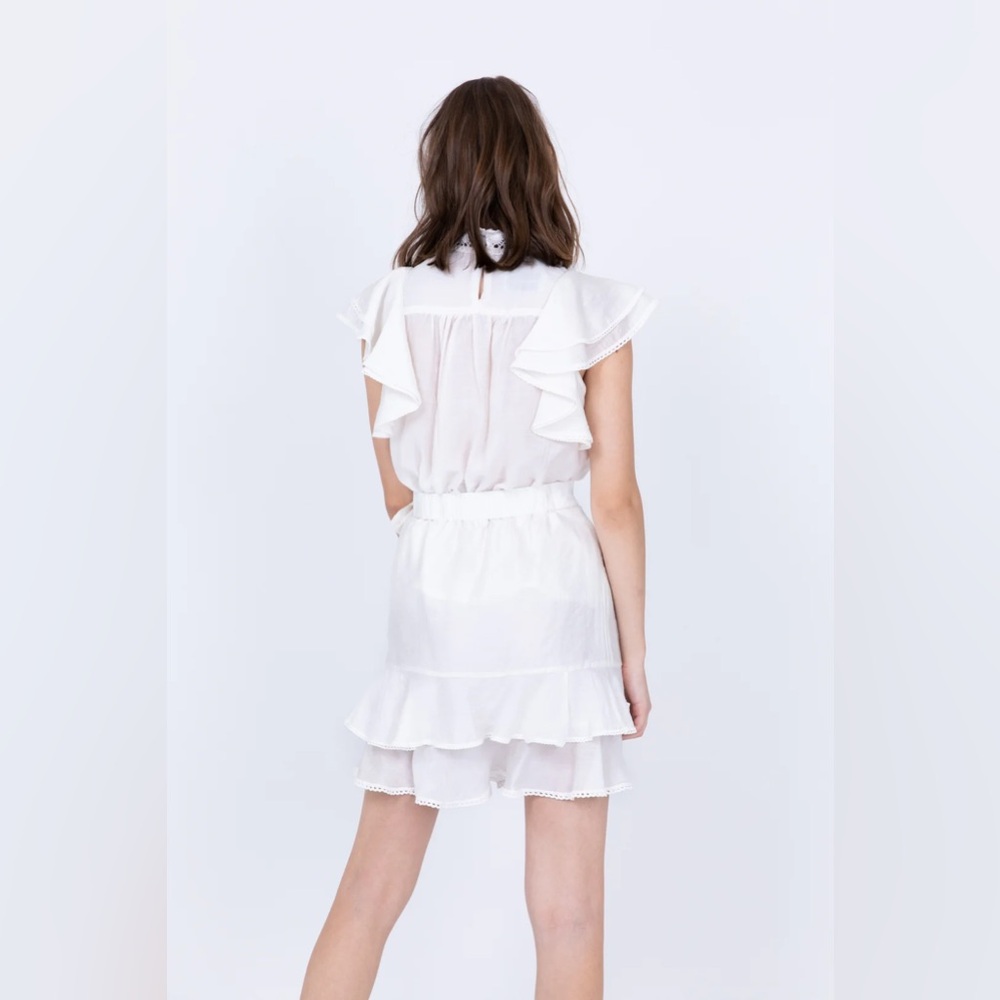 NWOT Sabina Musayev Priscilla Off White Ruffle Skirt - Picture 6 of 11